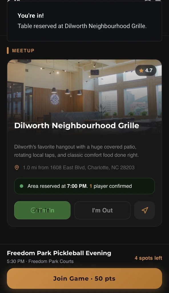 Tempo meetup screen